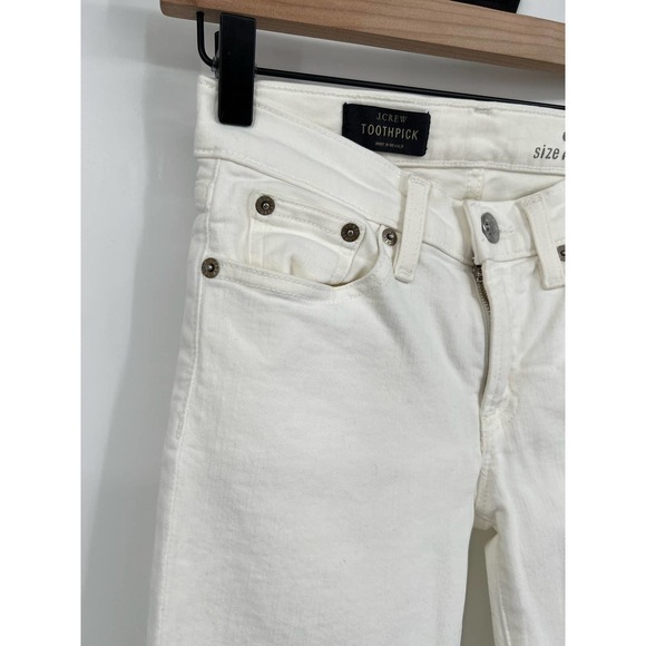 J. Crew White 8" Toothpick Ankle Cropped Skinny Jean Size 24 - Picture 7 of 12